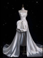 Unique Sheath Strapless Sequin Short White Wedding Dress Brides Dress