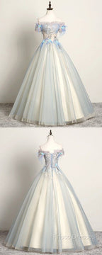 Unique Sweetheart Long Off Shoulder Party Dress, Lace Formal Prom Dress