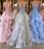Unique sweetheart tulle lace long Formal Prom Dresses, tulle evening Dresses