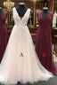 Unique Tulle Lace Long Formal Prom Dress, Bridesmaid Dress, Tulle Formal Dress