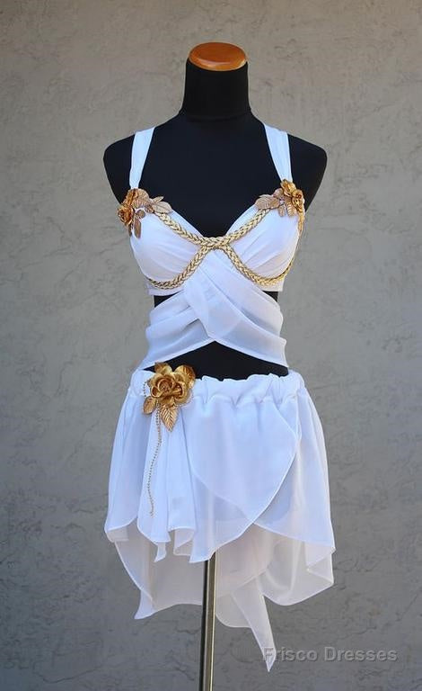 Unique White Chiffon Homecoming Dress