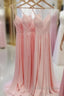 V Neck Chiffon Long Formal Prom Dress Long Bridesmaid Formal Evening Dress