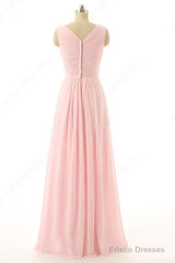 V-Neck Chiffon With Flower(S) Bridesmaid Dresses