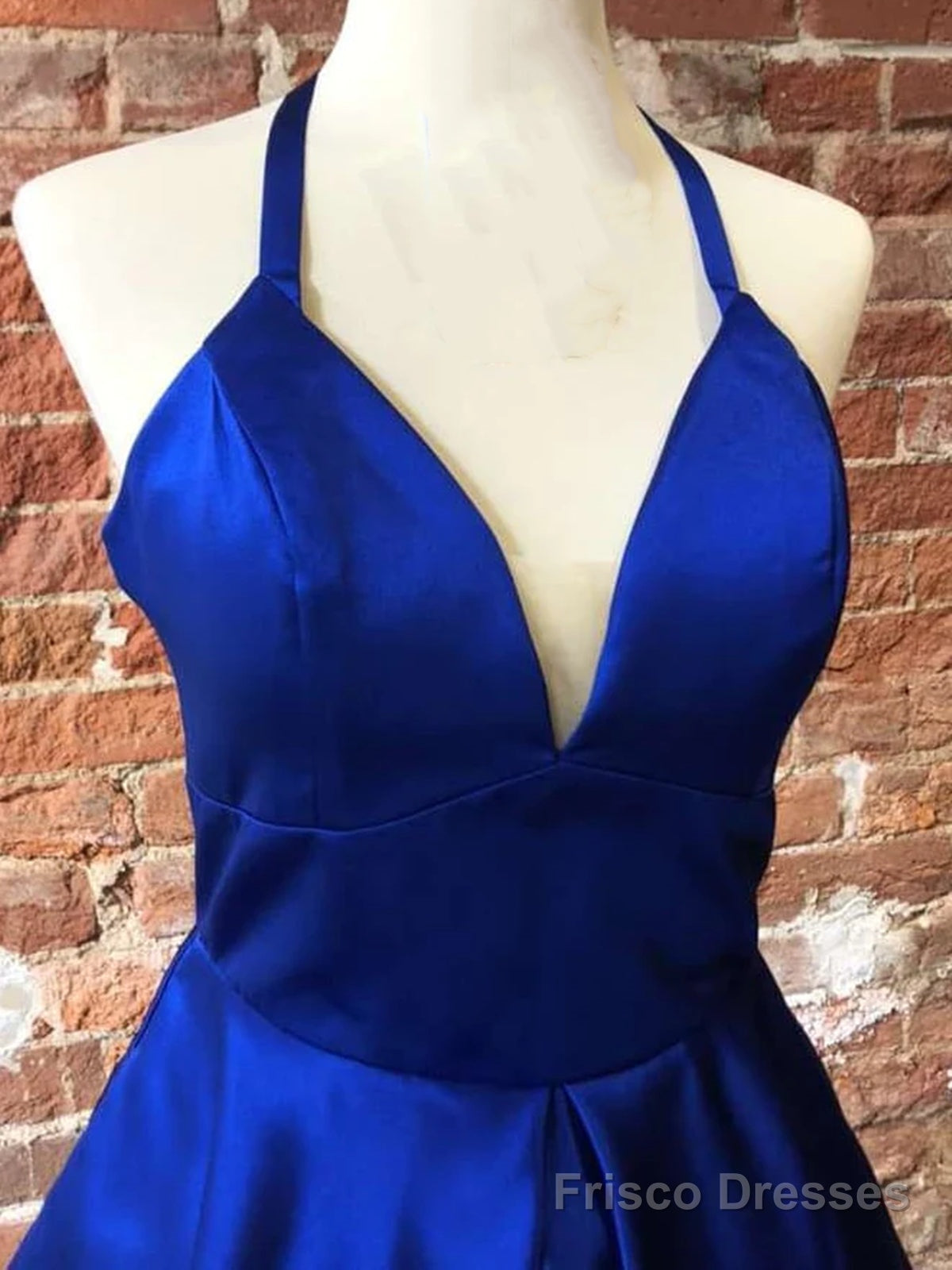 V Neck Short Blue Prom Dresses, Short Blue V Neck Formal Homecoming Dresses Secondary image