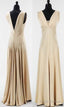 V Neck Sleeveless Party Dress 拢卢 Long Prom Dress