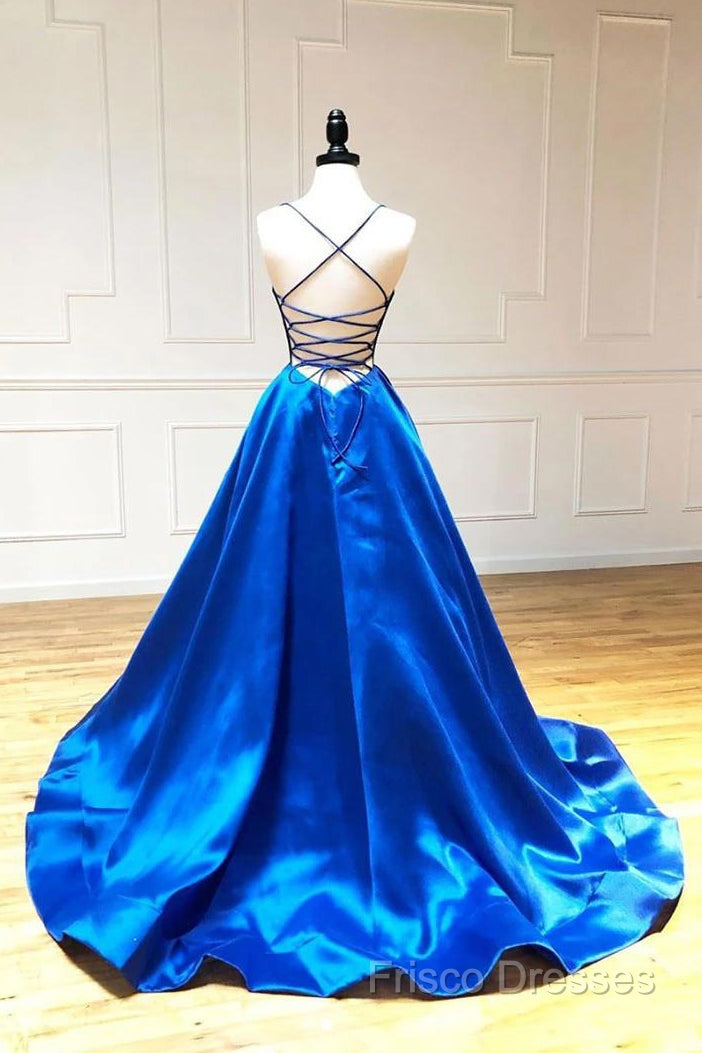 V-Neck Spaghetti Straps Criss-Cross Back Formal Prom Dress Formal Dress Secondary image