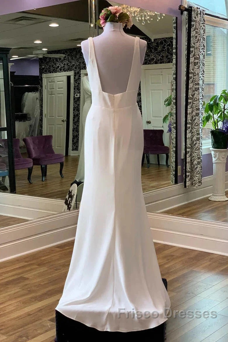 V-Neck Square Back Long Bridal Gown Secondary image