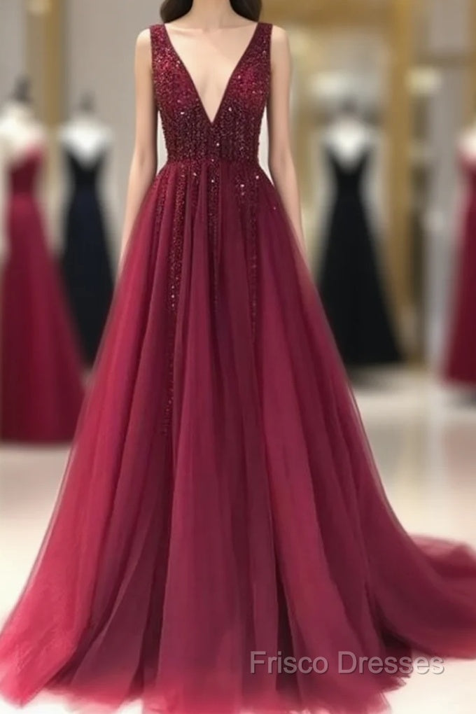 V Neckline Formal Prom Dress Long , Formal Dress, Formal Dress, Graduation School Party Dance Dress Main image