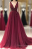 V Neckline Formal Prom Dress Long , Formal Dress, Formal Dress, Graduation School Party Dance Dress