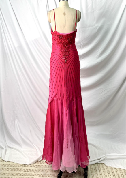 Vibrant Mermaid Thin Strap V-Neck Beaded Chiffon Long Prom Dress Evening Dress Secondary image