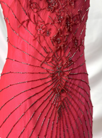 Vibrant Mermaid Thin Strap V-Neck Beaded Chiffon Long Prom Dress Evening Dress