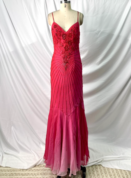 Vibrant Mermaid Thin Strap V-Neck Beaded Chiffon Long Prom Dress Evening Dress Main image