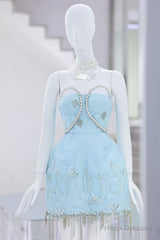 Vintage A-Line Blue Homecoming Dress 18Th Birthday Outfits