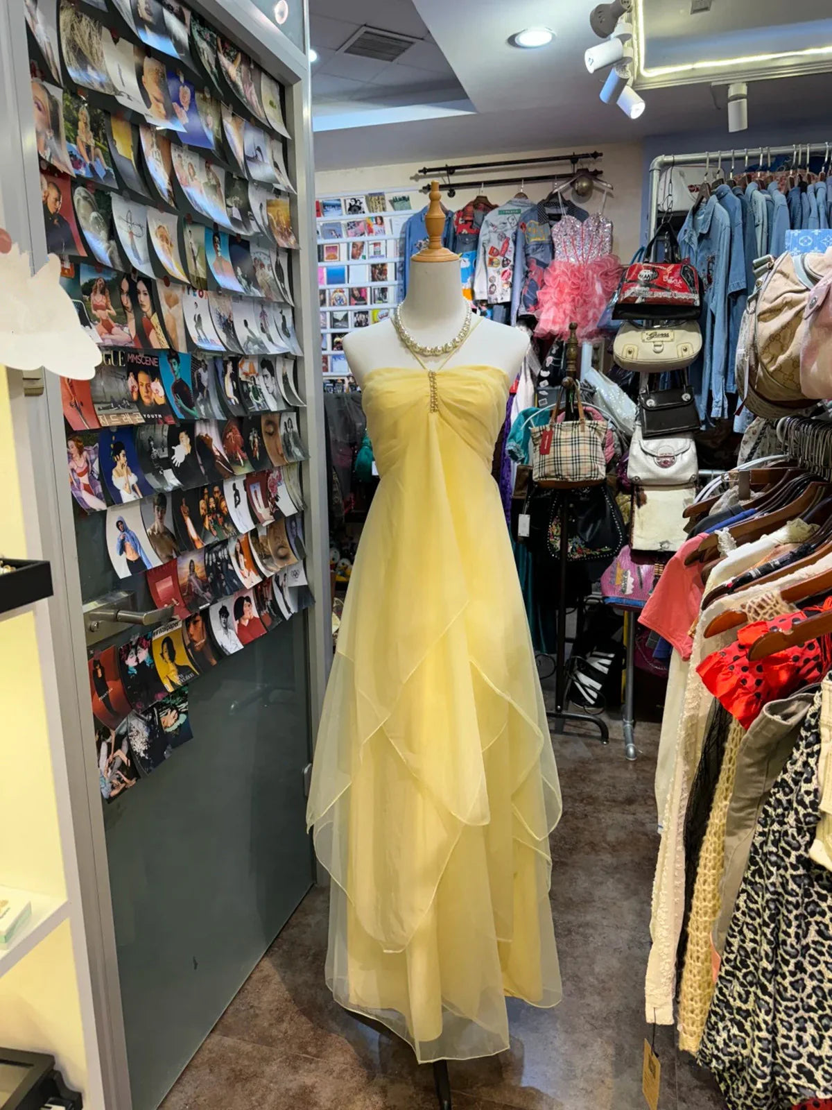 Vintage A Line Halter Yellow Long Birthday Dress Party Dress Birthday