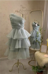 Vintage A-Line One Shoulder Homecoming Dress 18Th Birthday Outfits