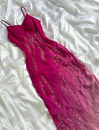 Vintage A Line Spaghetti Strap Exquisite Beaded Ombre Chiffon Prom Dress Wedding Guest Dress