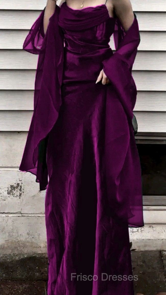 Vintage A line Spaghetti Straps Sleeveless Burgundy Prom Dress Long Prom Dress
