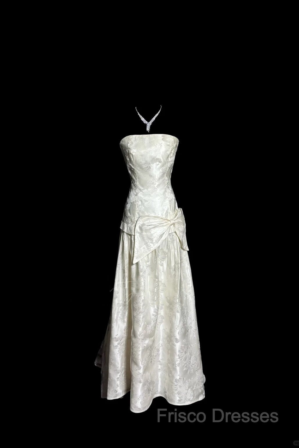 Vintage A Line Strapless White Lace Formal Prom Gown Fairy Formal Prom Dress