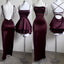 Vintage A Line Straps Burgundy Birthday Outfits Homecoming Dress
