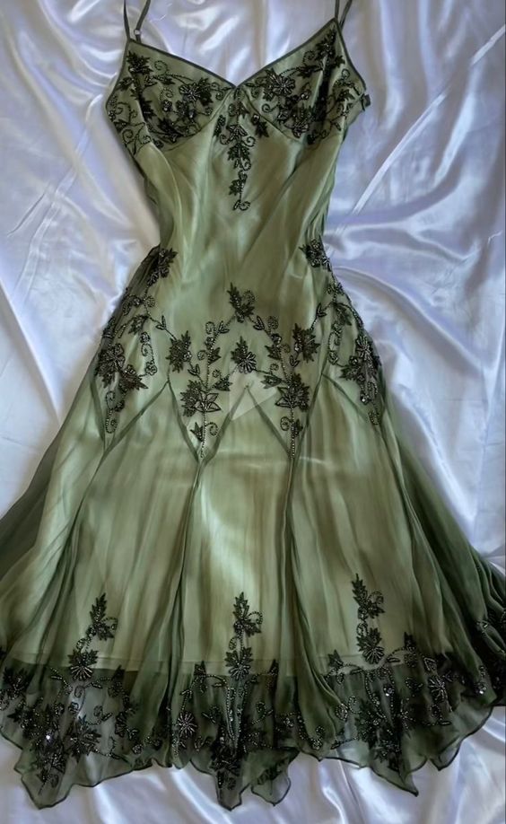 Vintage A Line Straps Green Prom Dresses 22Th Birthday Outfit Main image