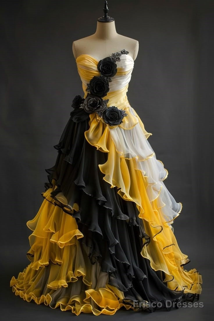 Vintage A-Line Sweetheart Neck Strapless Chiffon Long Prom Dress Applique Evening Gown Secondary image