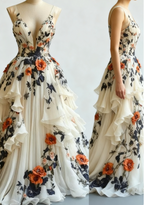 Fairytale A-Line Wedding Dress Œ¸Chiffon 3D Applique Evening Dress