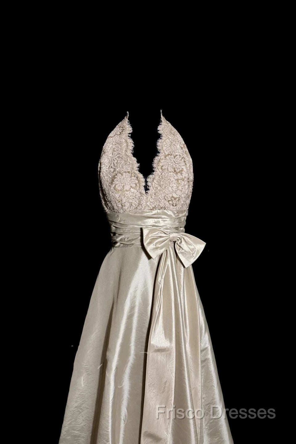 Vintage A Line V Neckline Champagne Lace Formal Prom Gown Fairy Formal Prom Dress