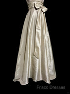 Vintage A Line V Neckline Champagne Lace Formal Prom Gown Fairy Formal Prom Dress