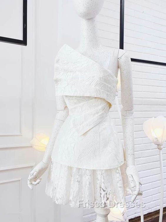 Vintage A Line White Lace Homecoming Dress 18Th Birthday Outfits Secondary image