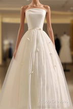Vintage Ball Gown Bateau White Tea Length Wedding Dress Brides Dress