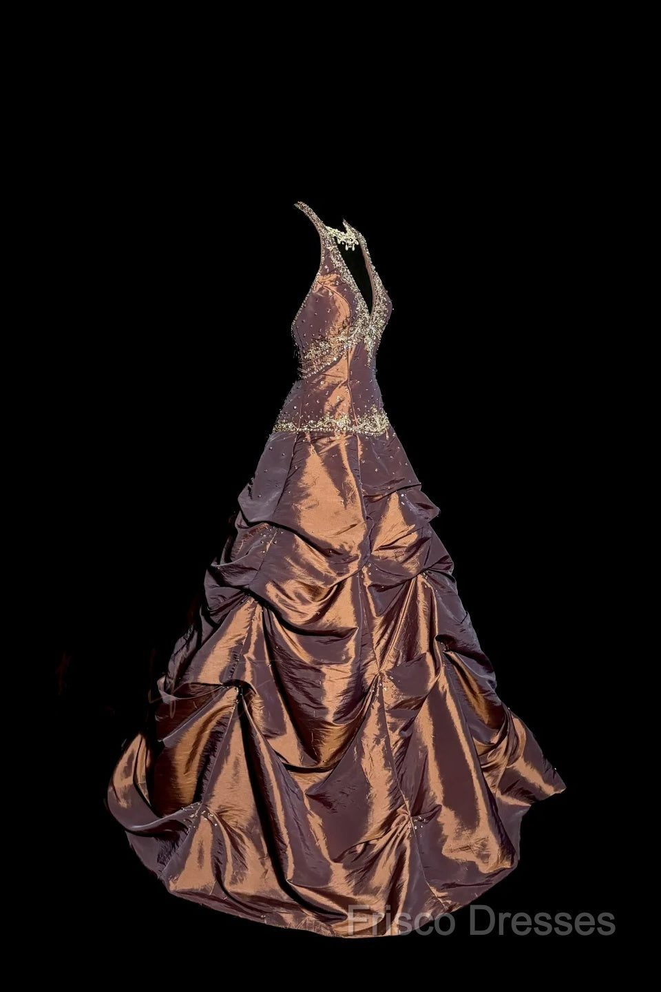 Vintage Ball Gown Halter Brown Sleeveless Long Formal Prom Gown Fairy Formal Prom Dress Secondary image