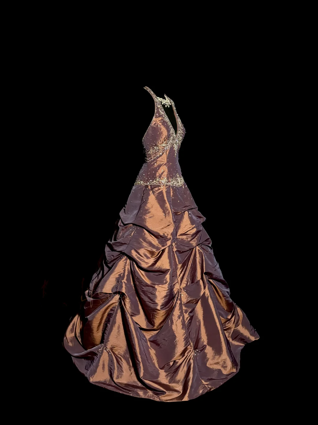 Vintage Ball Gown Halter Brown Sleeveless Long Prom Gown Fairy Prom Dresses Secondary image