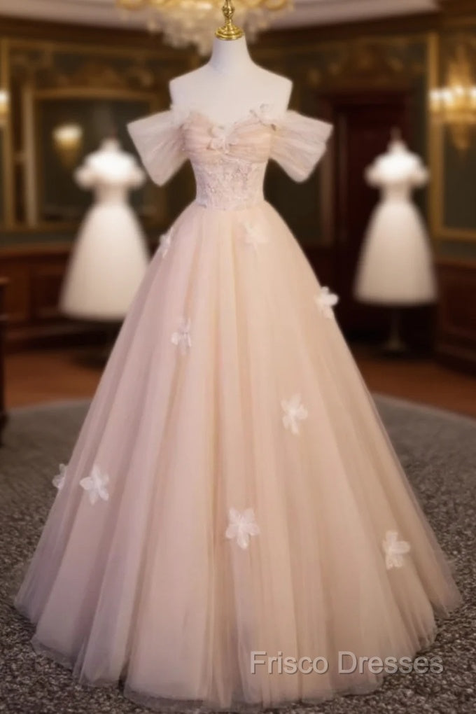 Vintage Ball Gown Off The Shoulder Tulle Long Formal Prom Dress Formal Dress Main image