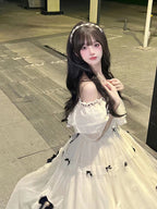 Vintage Ball Gown Off The Shoulder White Chiffon Summer 18Th Birthday Dress Lolita Dress Birthday Outfits