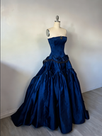 Vintage Ball Gown Strapless Burgundy Sleeveless Satin 90S Classy Prom Dresses Inspiration Party Dress Princess Graduation Dress