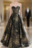 Vintage Ball Gown Sweetheart Sleeveless Long Formal Prom Gown Fairy Black Formal Prom Dress