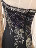 Vintage Black Mermaid Halter Neck Beaded Chiffon Long Prom Dress Evening Dress