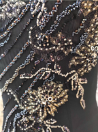 Vintage Black Mermaid Halter Neck Beaded Chiffon Long Prom Dress Evening Dress