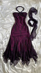 Vintage Blue Chiffon Long Prom Dresses Elegant  Beaded Party Dresses