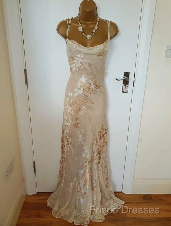 Vintage Champagne Floral Formal Prom Dress Mermaid Birthday Outfits Secondary image
