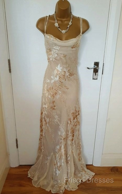 Vintage Champagne Floral Formal Prom Dress Mermaid Birthday Outfits Main image