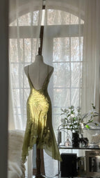 Vintage Evening Dresses, Sleeveless Green Party Gowns