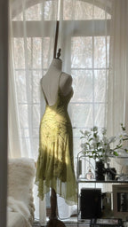 Vintage Evening Dresses, Sleeveless Green Party Gowns
