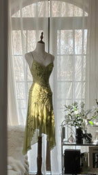Vintage Evening Dresses, Sleeveless Green Party Gowns