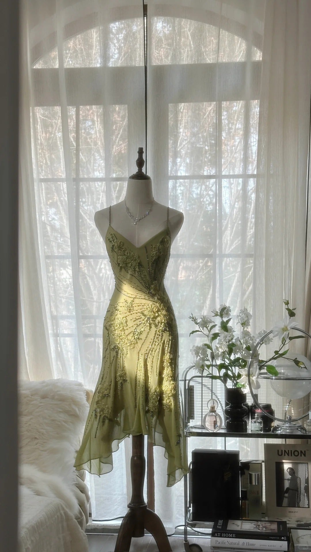 Vintage Evening Dresses, Sleeveless Green Party Gowns Main image