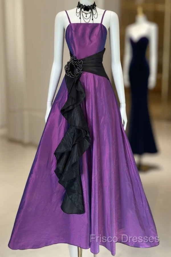 Vintage Fashion A Line Spaghetti Straps Grape Floor Length Formal Dress Formal Prom Dress Main image