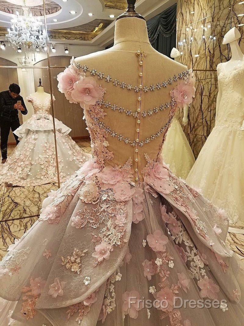 Vintage Floral Lace Flower Wedding Dress Ball Gowns Secondary image