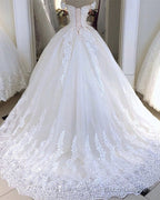 Vintage Lace Wedding Dress Ball Gown Off The Shoulder