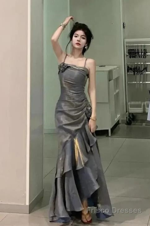 Vintage Long Prom Dress Luxury Slim Mermaid Spaghetti Strap Floral Dress Elegant Casual Evening Party Dress Secondary image