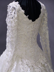 Vintage Long Sleeves Wedding Dresses Princess